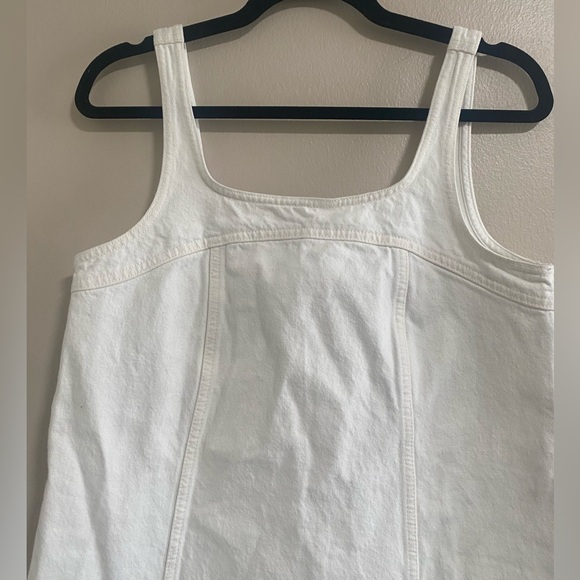 Madewell White Denim A-Line Sleeveless Mini Dress Size 4 - Picture 3 of 11